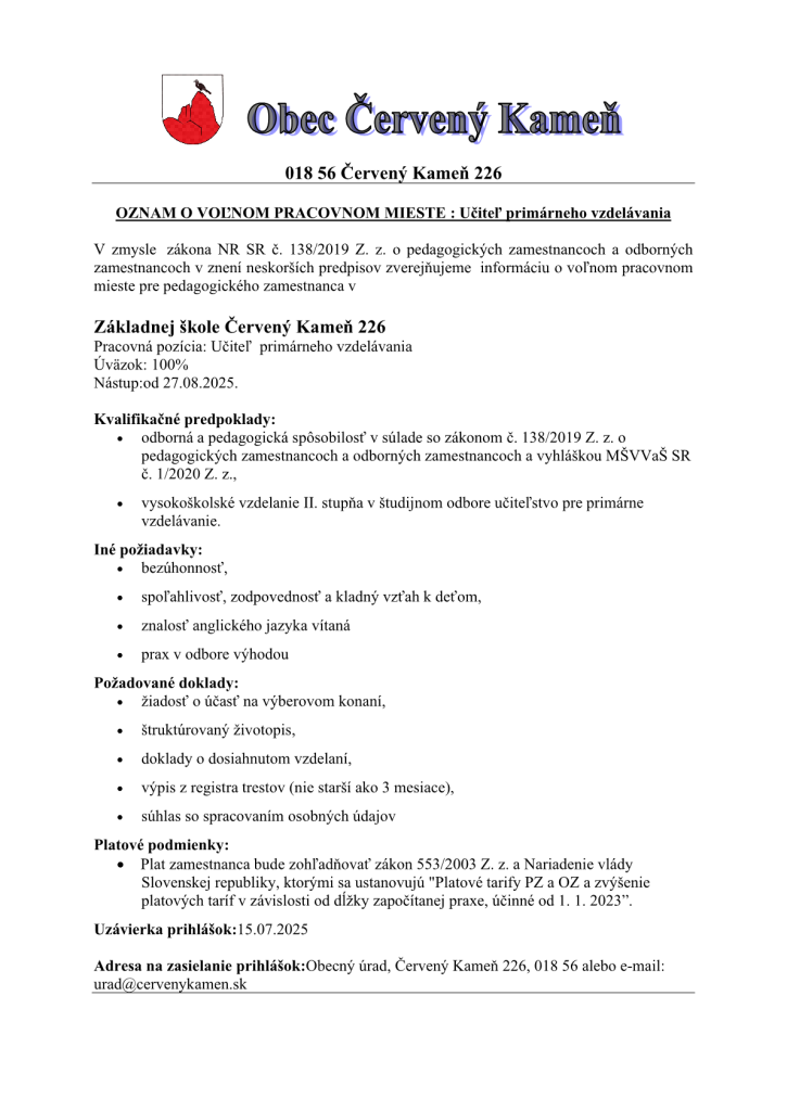 pracovné miesto