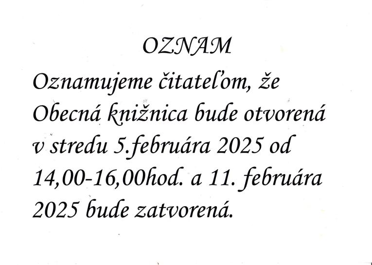 Oznam knižnica